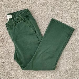 THE GREAT. Green Ankle Cropped Pants